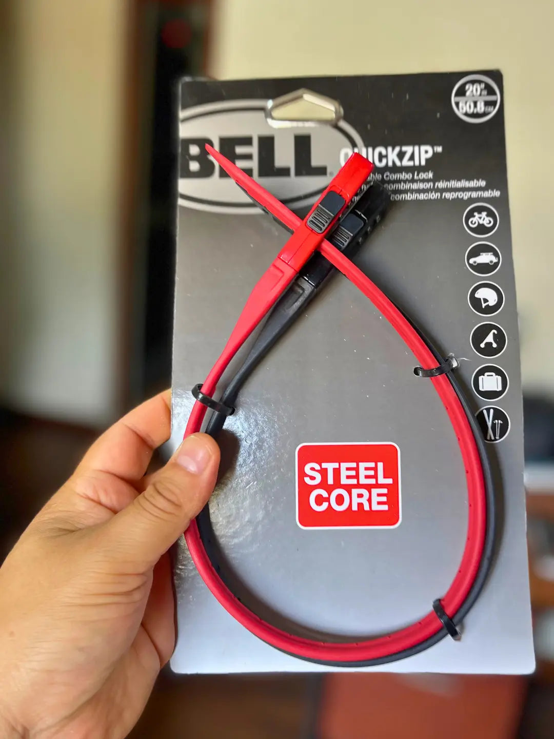 Candado Bell QuickZip: Seguro para Bicis, Scooters y Cascos