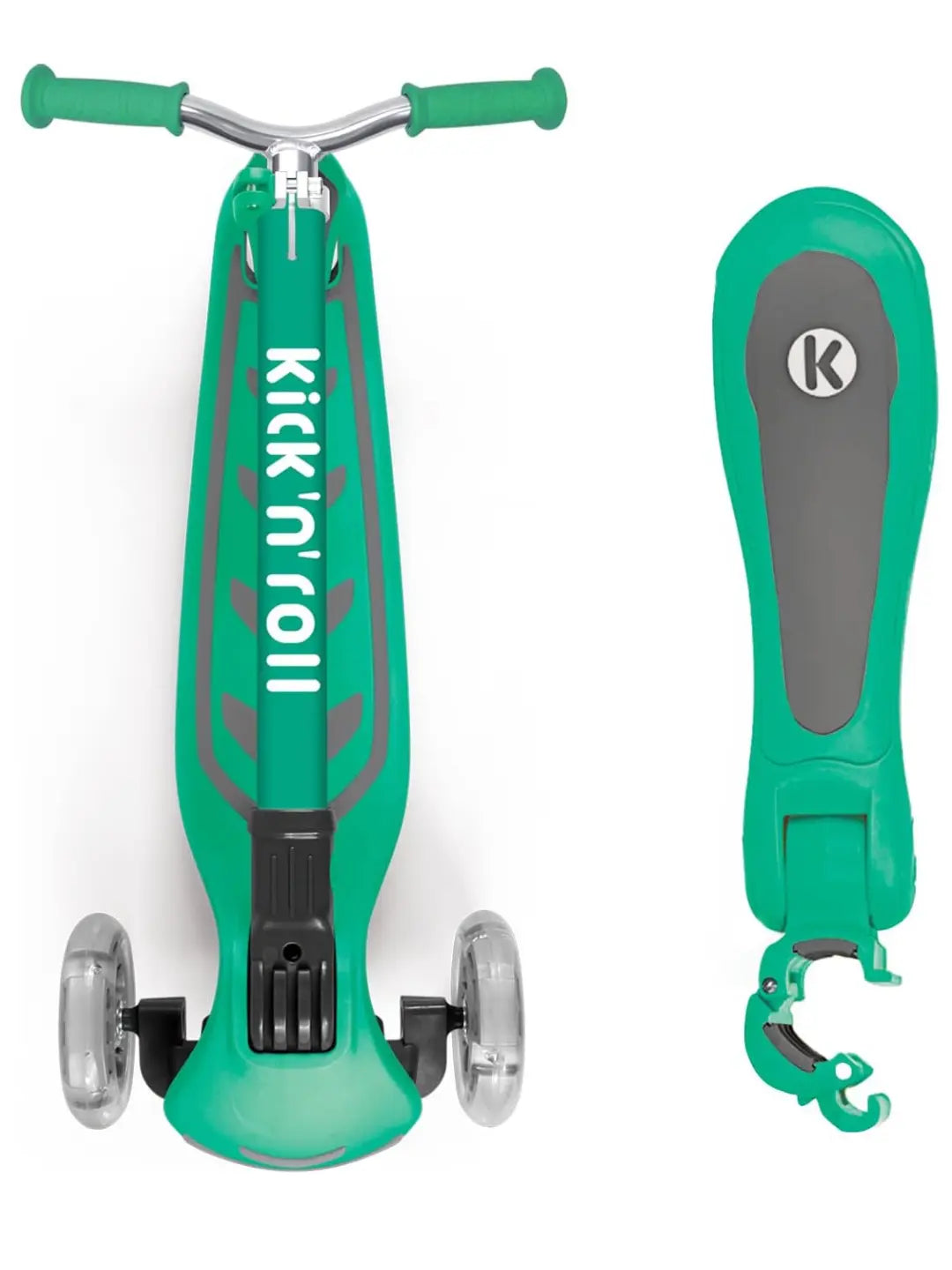 Scooter 2 en 1 con Asiento para Niños – Kicknroll con Ruedas LED