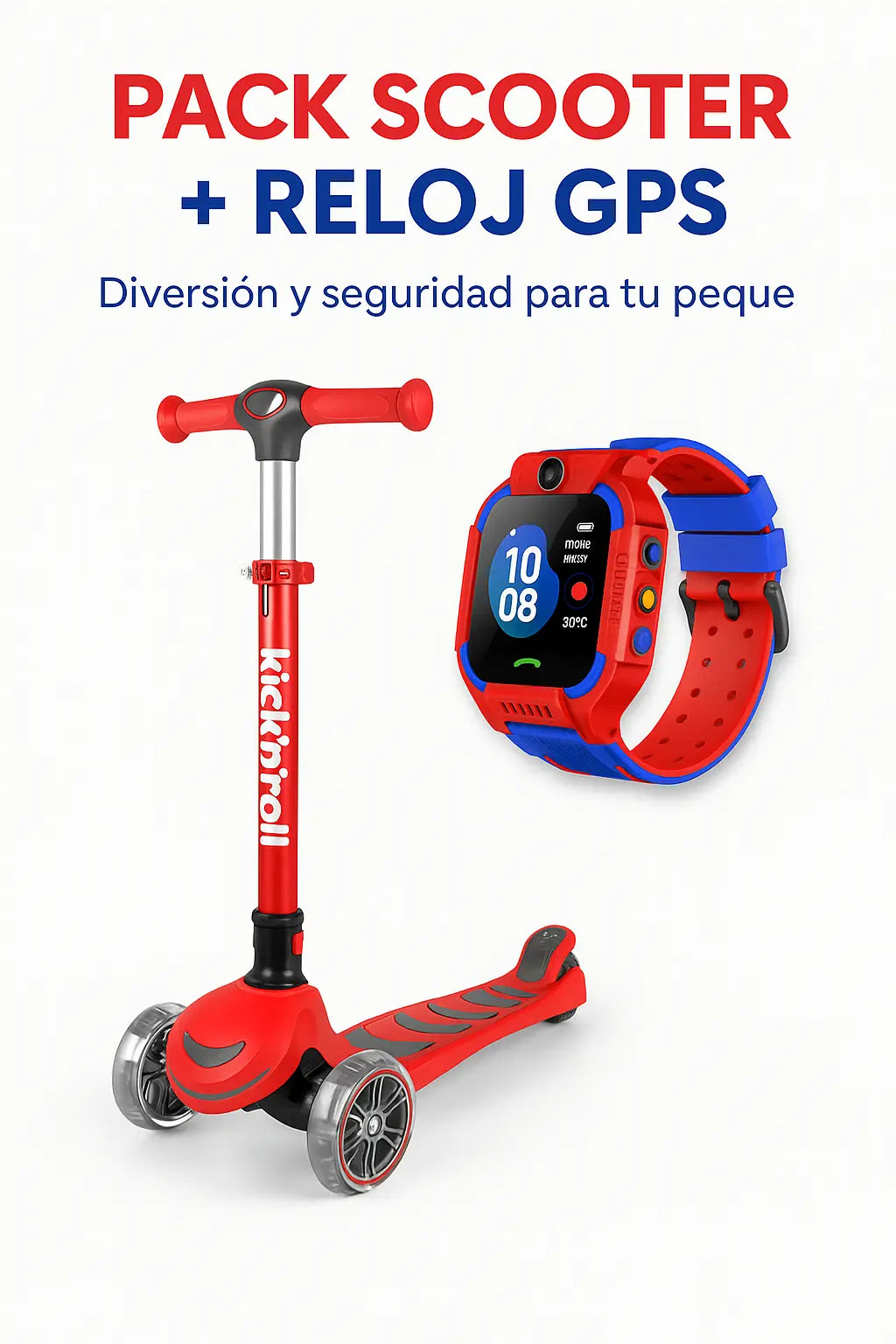 Pack Scooter Kicknroll + Reloj GPS a Precio Exclusivo