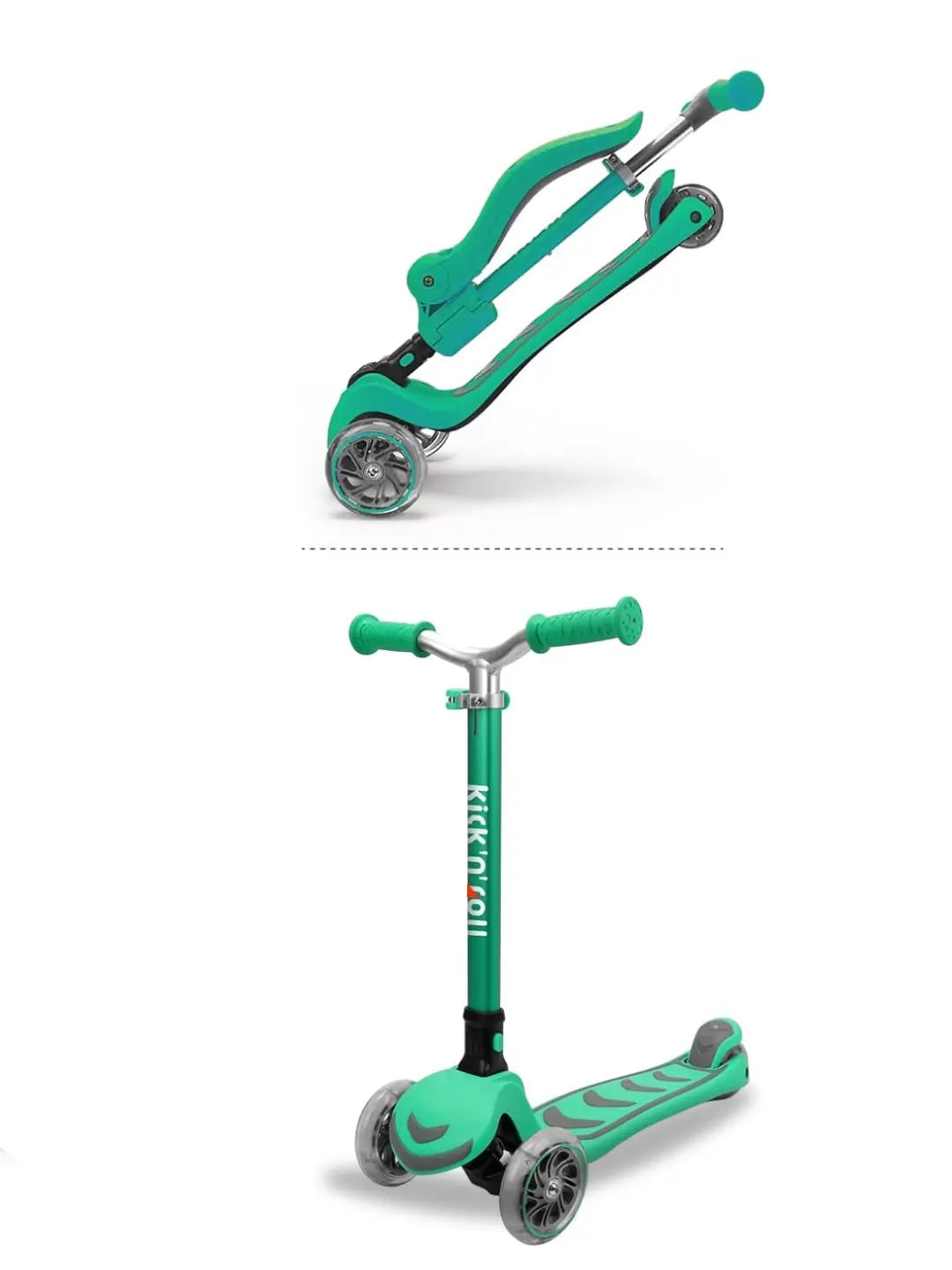 Scooter 2 en 1 con Asiento para Niños – Kicknroll con Ruedas LED
