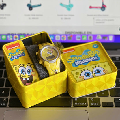 Reloj Digital SpongeBob para Niños con Luces LED - Resistente y Divertido
