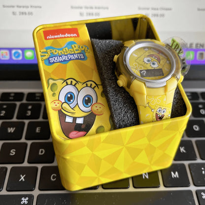 Reloj Digital SpongeBob para Niños con Luces LED - Resistente y Divertido