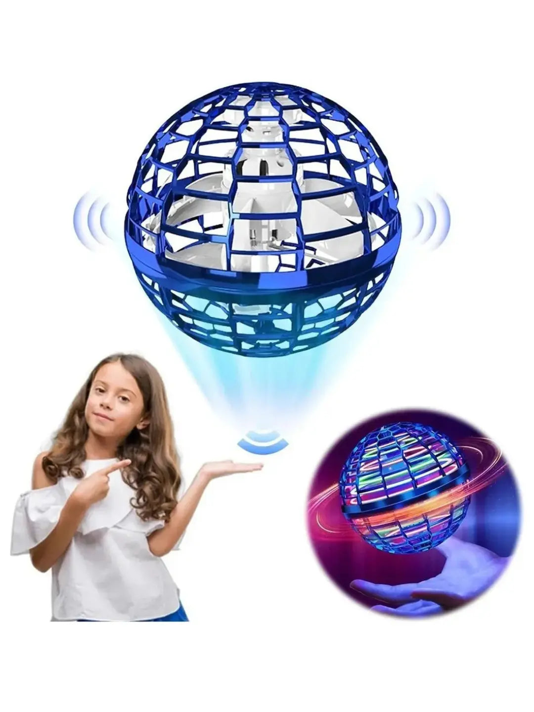 Bola Voladora LED 360° para Niños – Mini Dron Juguete Recargable