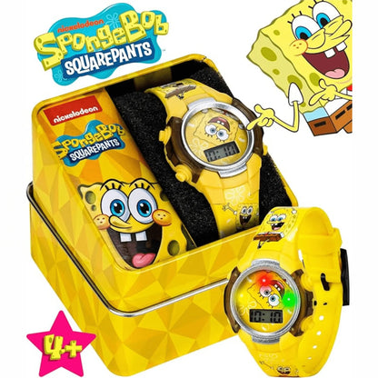 Reloj Digital SpongeBob para Niños con Luces LED - Resistente y Divertido