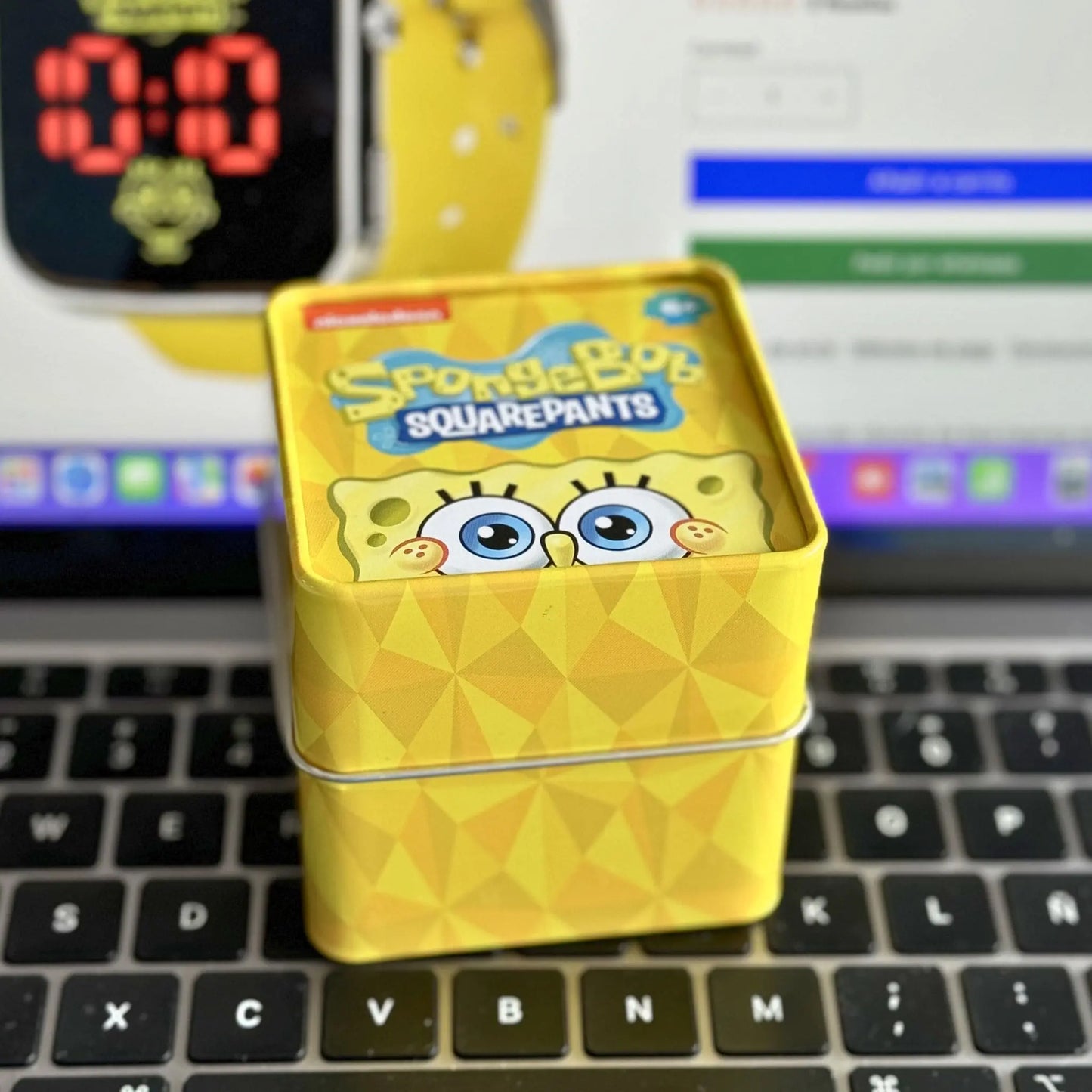 Reloj LED Bob Esponja - Correa Amarilla, Pantalla Digital