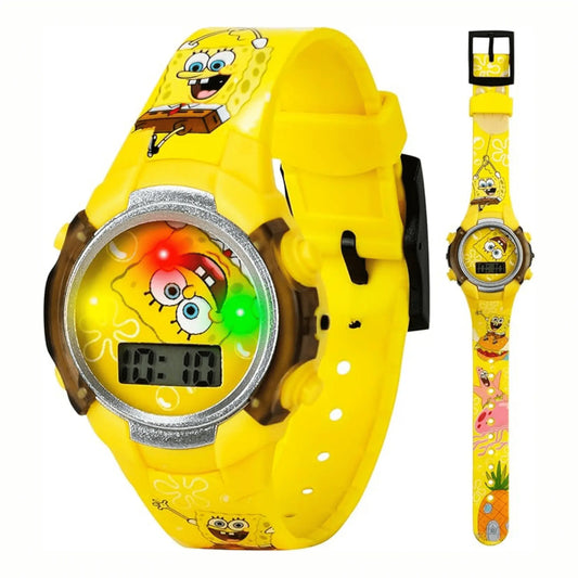 Reloj Digital SpongeBob para Niños con Luces LED - Resistente y Divertido